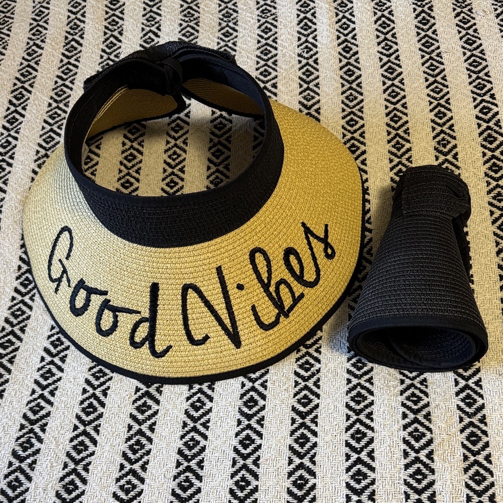 Good Vibes Straw Visor Hat